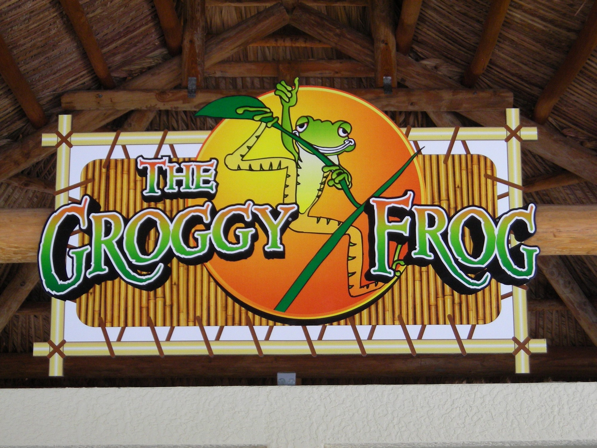 Friends meet at The Groggy Frog by the Resort Pool!